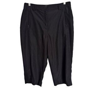 Christopher Bank Cropped Black Pants Size 12 Zipper Pockets Polyester NWT